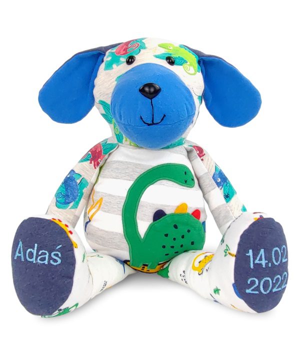 pluszak maskotka piesek szyty recznie z personalizacja z ubranek dzieciecych